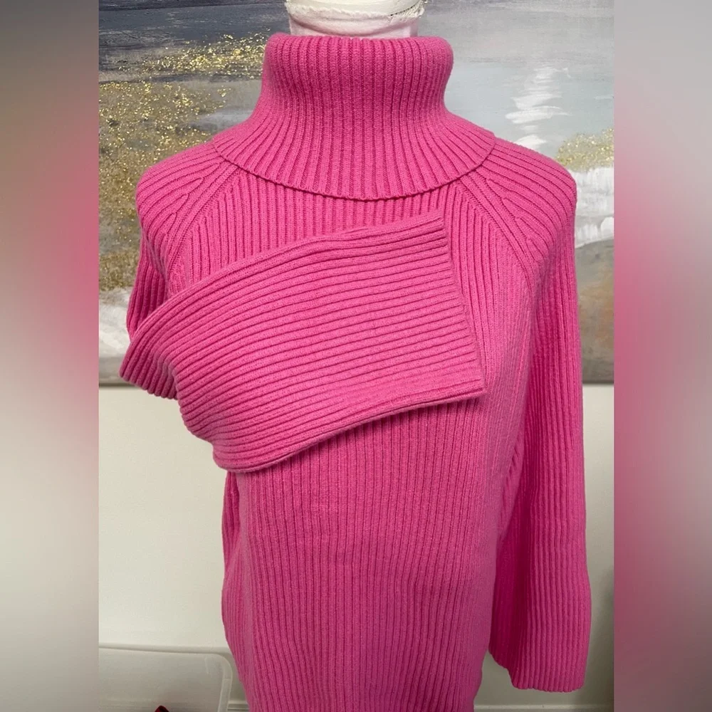 NWOT Women’s Sweater, turtleneck/cowl, long sleeve, Pink, Tag says S…see pics - Picture 2 of 7